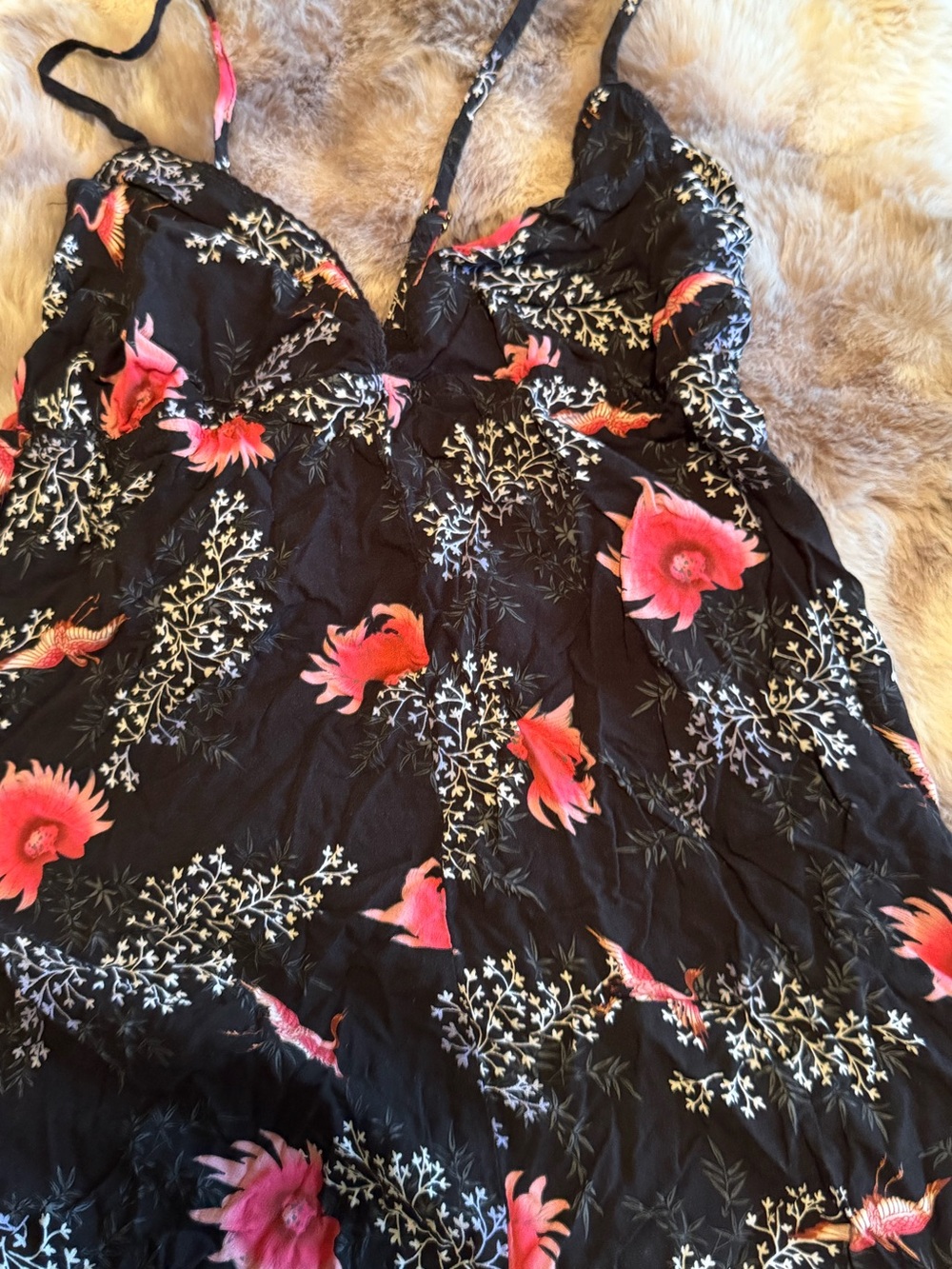 Forever 21 Black Floral Romper PJs